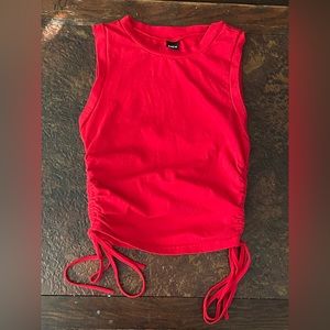 Drawstring Ruched Side Crop Tank Top